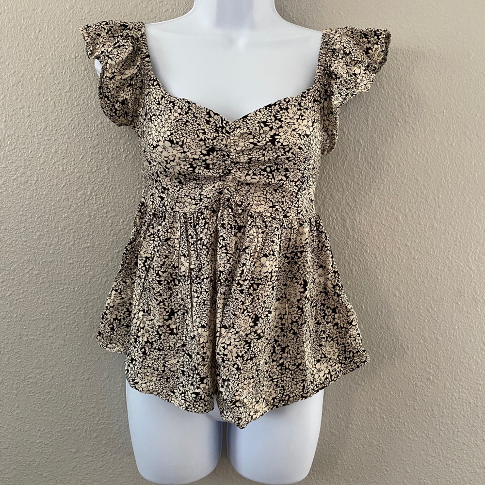 Japra Floral Babydoll Top XXS Milkmaid Cottagecore Feminine Fairy Boho Bohemian